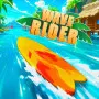 A figure or vehicle glides over waves while avoiding obstacles in Wave Rider, a fast-paced arcade game. The goal is to avoid collisions, stay on course, and travel far.